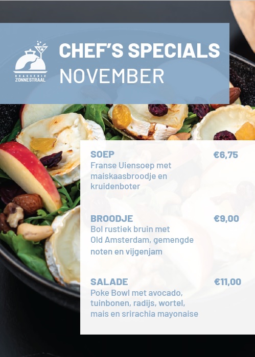 Lunchen in Hilversum| Brasserie Zonnestraal Special van de maand November