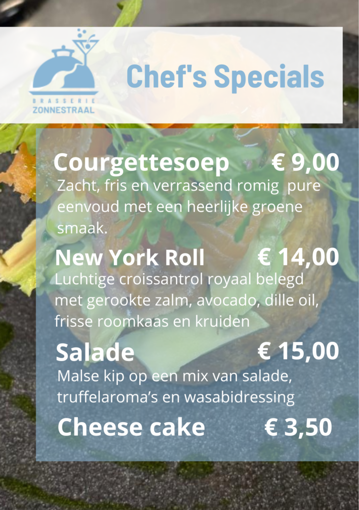 Brasserie Zonnestraal lunchen specials
